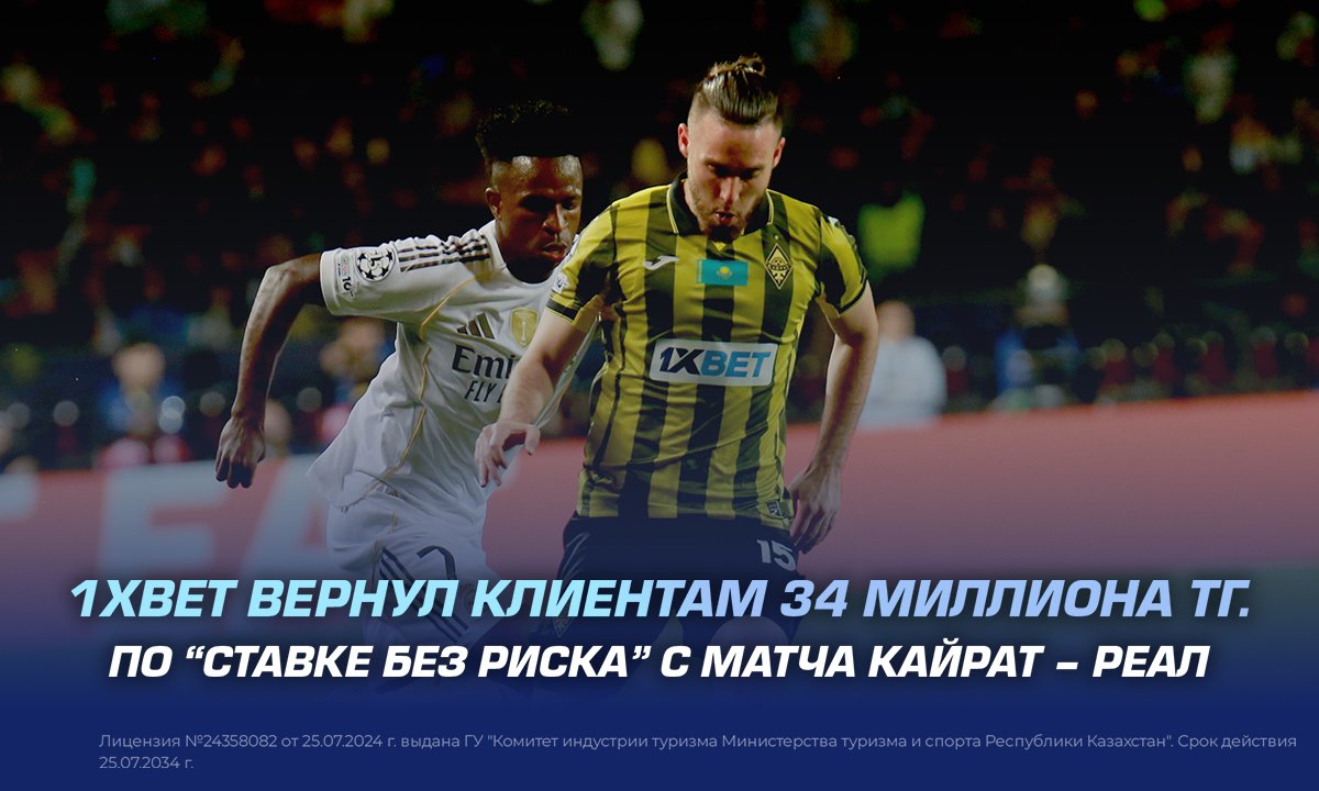 1XBET вернул клиентам 34 миллиона тенге