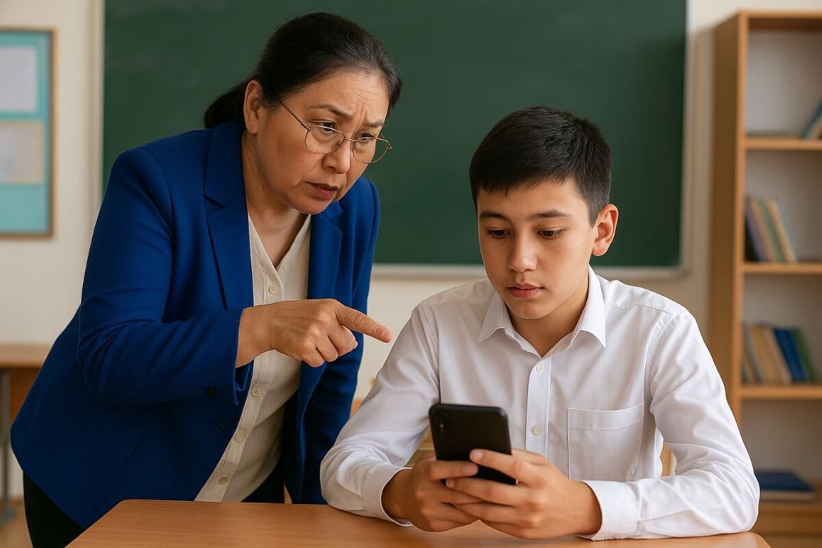 Штраф за телефон на уроке в Казахстане: Размер и основания