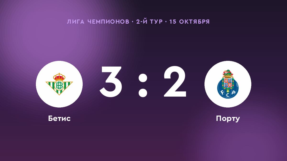 «Бетис» одолел «Порту»: 3:2