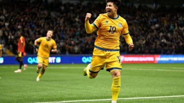 УЕФА отметила рекордный гол Сатпаева в матче с Бельгией