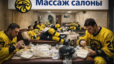 Казахстанских хоккеистов поселили в массажный салон вместо отеля