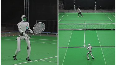 В Китае создали робота, который научился играть в теннис за пять часов