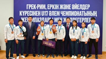 Казахстанских борцов наградили за выступление на чемпионате мира
