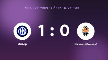 «Интер» обыграл «Шахтёр (Донецк)» со счётом 1:0
